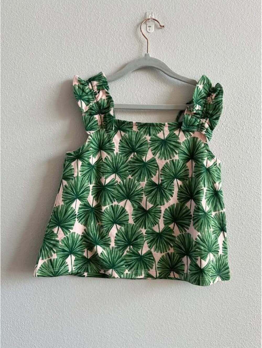 Janie and Jack Palm Ruffle Strap Cropped Top New size 10